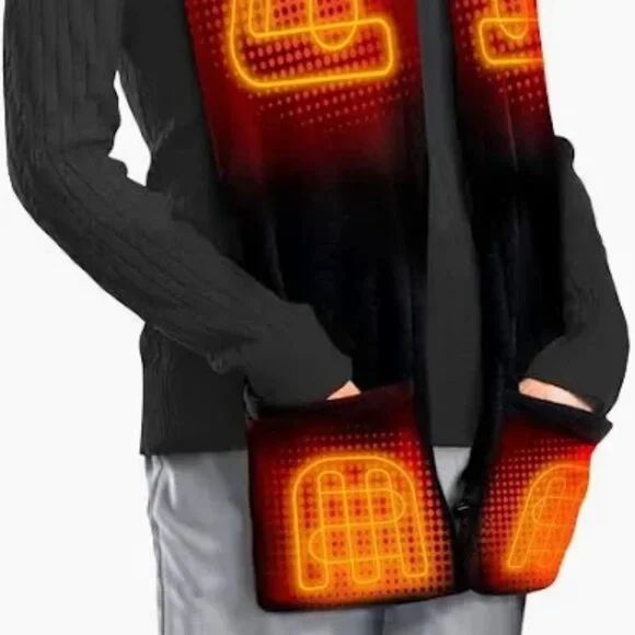 ActionHeat Adult 5V Battery Heated Fleece Scarf (Black) - Picture 3 of 4